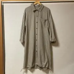CHIGNONSTAR ベージュストライプ シャツワンピース