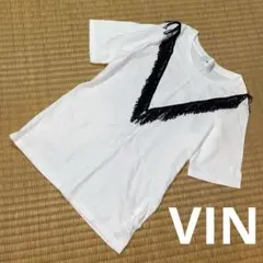 Vin フリンジ付きVネックTシャツ 9号