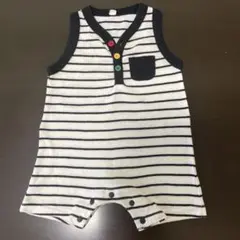 ストライプ柄 ノースリーブロンパース 70cm