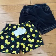 ドット柄・レモン柄ハーフパンツ2枚セット