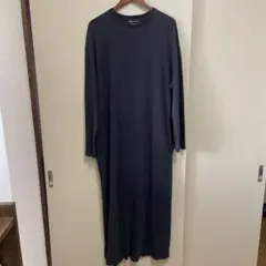 ZARA 黒 長袖 ロングワンピース L バングラデシュ製