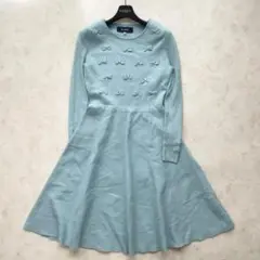 M’S GRACY リボンニットワンピース セーター ひざ丈 長袖 　36　S