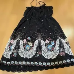 ブラックワンピース花柄