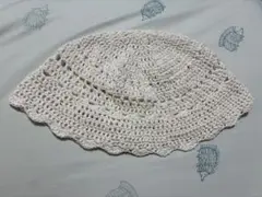 ホワイト バケットハット コットン ハンドメイド