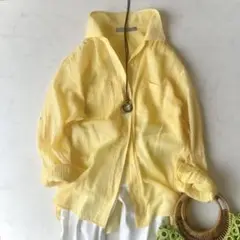 美品 Theory luxe セオリーリュクス コットンシャツ イエロー 38