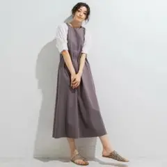 K04535）Droite lautreamont　パフスリーブロングワンピース