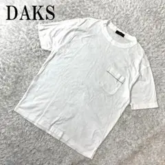 ダックス 半袖Tシャツ 綿 コットン 胸ポケット 白 ホワイト M B1214