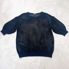 メッシュトップス ブラック S 水着 ラッシュガード