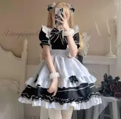 【Sサイズ】クラシック メイド服 コスプレ ロリータ 古典 小悪魔 フルセット