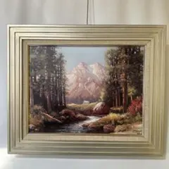 ロバートウッド 山と小川 風景画 絵画 油彩 油絵 インテリア 額縁 ロバートウッド 山と小川 風景画 絵画 油彩 油絵 インテリア