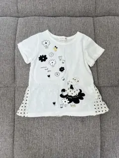 フラワー＆ドット柄Tシャツ