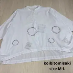 koibitomisaki オーバーサイズ ホワイトシャツ 刺繍デザイン