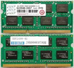 保証付 PC3-12800S DDR3-1600 メモリ4GB2枚 5d60