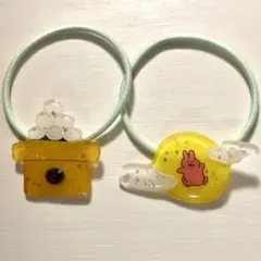 No.41 お月見　うさぎ　キッズヘアゴム　秋