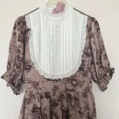 新品m♡petitヨーク付きトワル柄ワンピースL