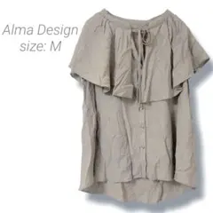 【アルマデザイン】Alma Design✨美品✨フリル付オフシャルブラウス M