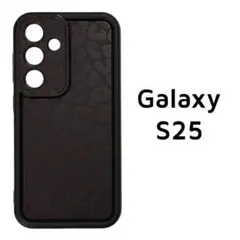 Galaxy S25 ケース 黒 レオパード ヒョウ柄