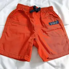 オレンジ色ハーフパンツ ウエストゴム