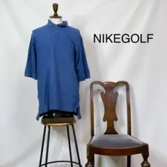 3242【ブルーMサイズ】NIKEGOLF ポロシャツ コットンタイプ
