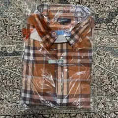 バーバリー ロンドンBurberry Londonオレンジチェックシャツ半袖