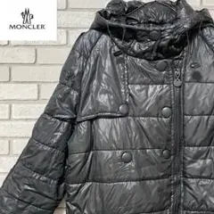 MONCLER ナイロン中綿入りジャケット ロゴワッペン ブラック レディースS