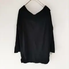 〈イネド〉長袖ニット　黒　オフショル　薄手　9