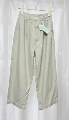 新品 生成りコットン ワイドパンツ タグ付き