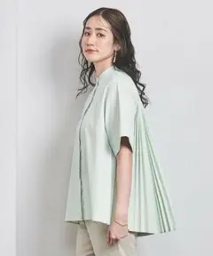 UNITED ARROWS バックプリーツ 五分袖 ブラウス ¥20,900