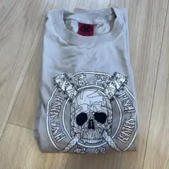 一二三屋　スカルグラフィック Tシャツ グレー