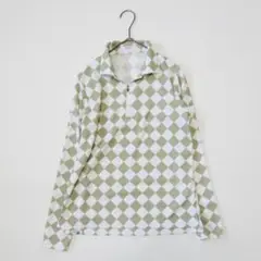 Black＆White　ブラック＆ホワイト　ギンガムチェックポロシャツ　Mサイズ