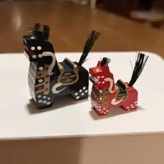 ミニチュア八幡馬　伝統的木製フィギュアセット