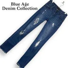 Blue Age レディース フィット　ダメージ加工 スキニー　デニム　5