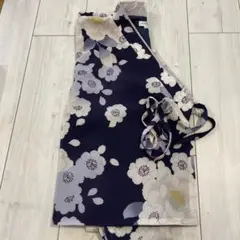【美品】120サイズ　キャサリンコテージ　花柄ネイビー袴とピンク帯セット