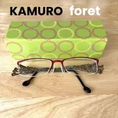 カムロ foret ステンドグラス風メガネ レッド
