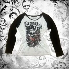 グランジ パンク ピチT お兄系 グラフィックプリント Tシャツ 長袖