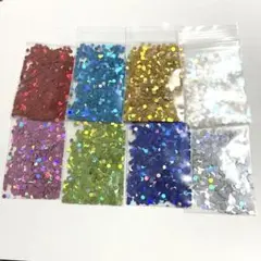 【匿名配送】レジン ネイル 封入パーツ ホログラム 8色セット