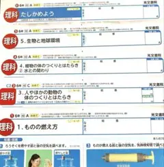 小学6年　理科　1学期　カラーテスト　大日本図書　光文書院　A