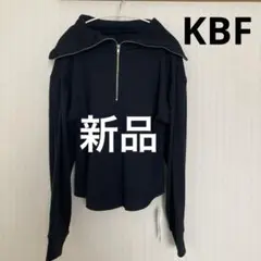 【新品】KBF ハーフZIPデザイントップス　ネイビー　定価7150円