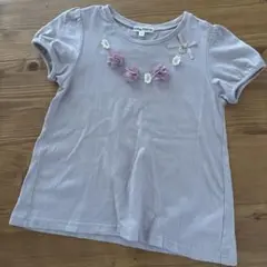 【エニファム】 リボン付きTシャツ　130サイズ　お花
