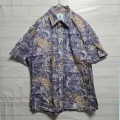 KAHALA アロハシャツ M 紫・マルチカラー ハワイ製 カハラ ビンテージ風