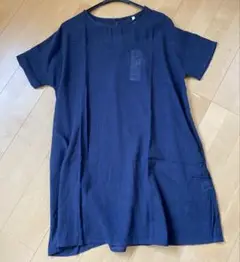 ◯新品・未使用◯【cloudnine】 黒/半袖ミディ丈ワンピースM〜L