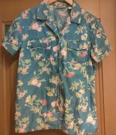 Liz Claiborne アロハシャツ デニム☆ブルー M