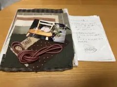 パッチワーク小物キット、どんぐり模様の巾着。