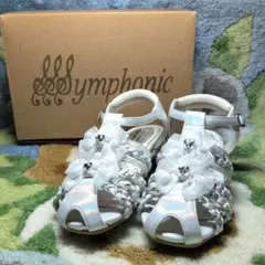 20cm 【新品未使用】Symphonic ホワイト サンダル　リボン飾り