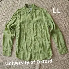 University of Oxford メンズ麻ボタンダウンシャツ