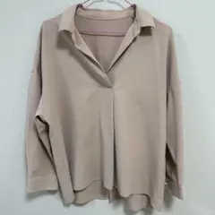 VIS スキッパーシャツ ピンクベージュ Fサイズ