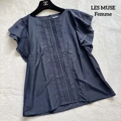 美品✨LES MUES Femme レミュー フリル袖 ピンタックブラウス