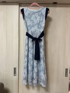 toccoクローゼット 水色レース ノースリーブロングワンピース