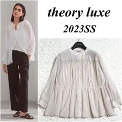 theory luxe 23SS シアーブラウス ギャザー ウォッシャブル 38