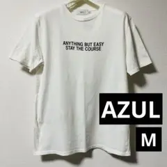 AZUL BY MOUSSY アズールバイマウジー ロゴ半袖Tシャツ Mホワイト